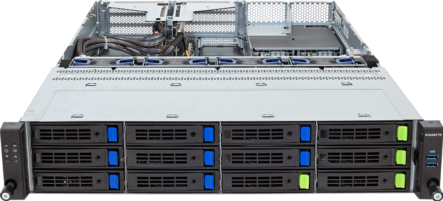 Rack Server - 5th/4th Gen Intel® Xeon® Scalable - 2U UP 12-Bay Gen5 NVMe/SATA/SAS-4 Titanium - R263-S34-AAH1