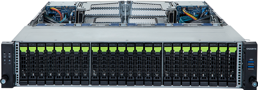 Rack Arm Server - Ampere® Altra® Max - 2U DP 24+4-Bay Gen4 NVMe/SATA - R282-P91