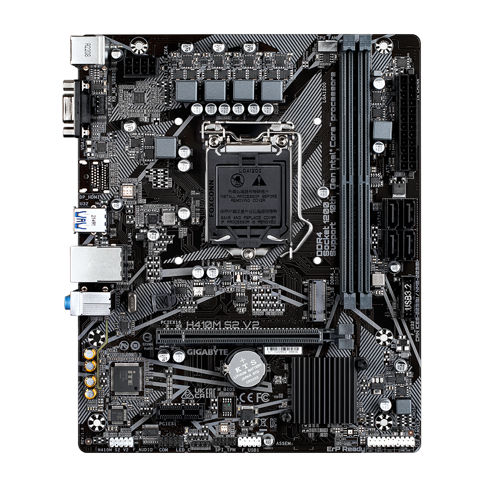 H410M S2 V2 (Rev. 1.8) Key features Motherboard GIGABYTE