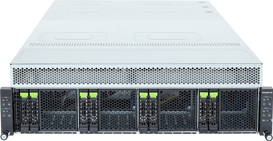 High Density Server - Intel® Xeon® 6 Processors - 3U 4-Node DP 8-Bay Gen5 NVMe/SATA/SAS-4 DLC - H374-A81-LAW1