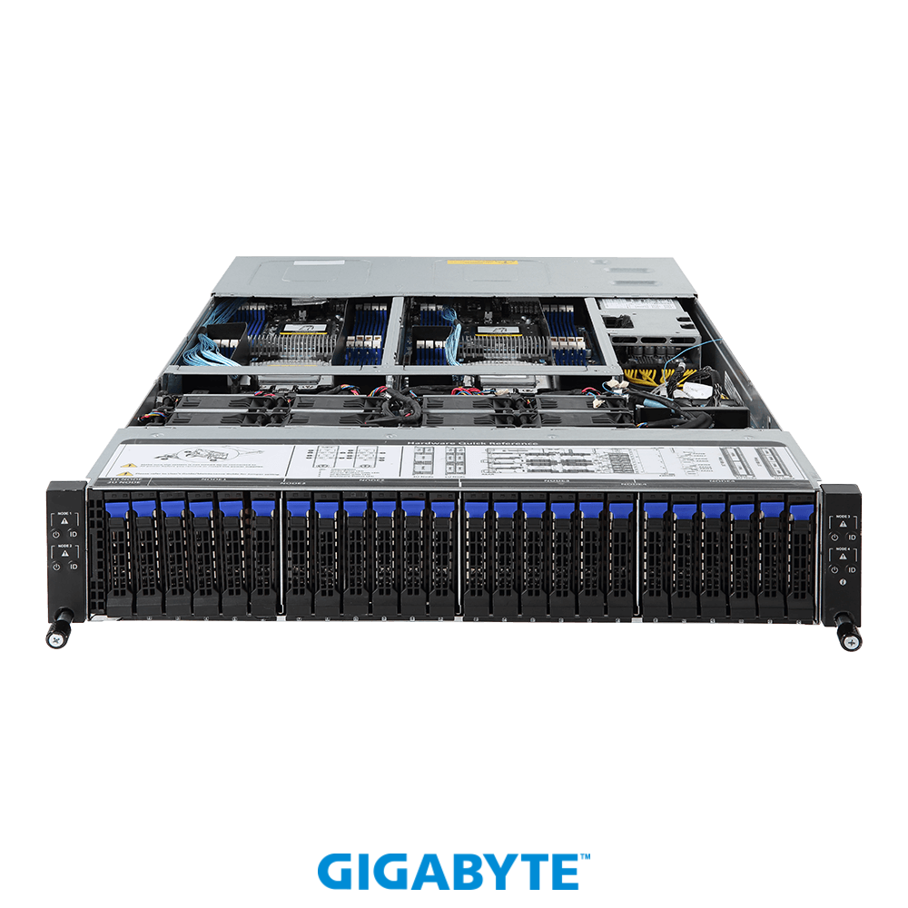 雀豪　DOMEなど　Navi対応　CPU基板　その② Gigabyte H261-Z60 Server Review 2U4N AMD EPYC for Dense Compute