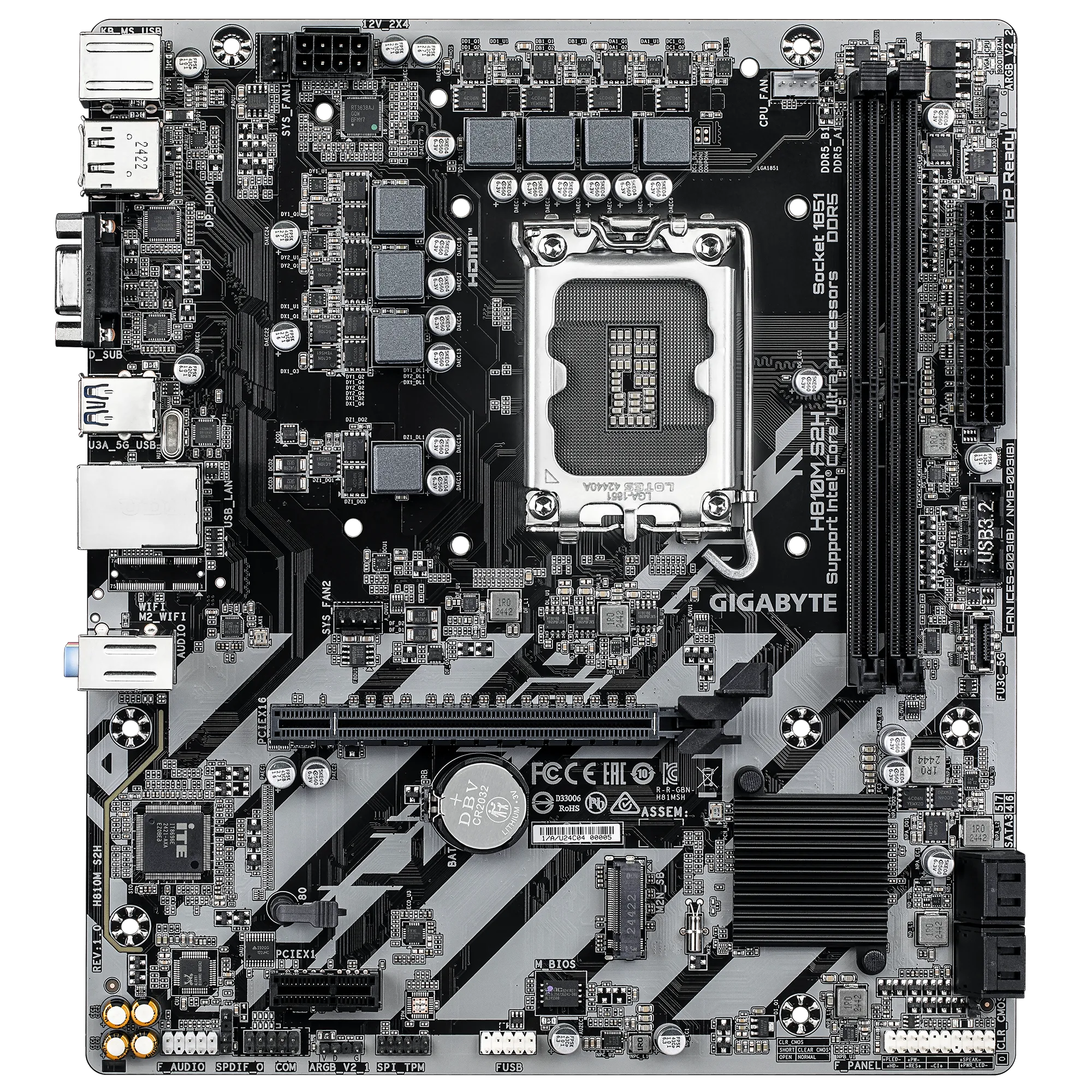 Gigabyte h810m s2h | lga1851 | ddr5 | matx | matična plošča komponentko
