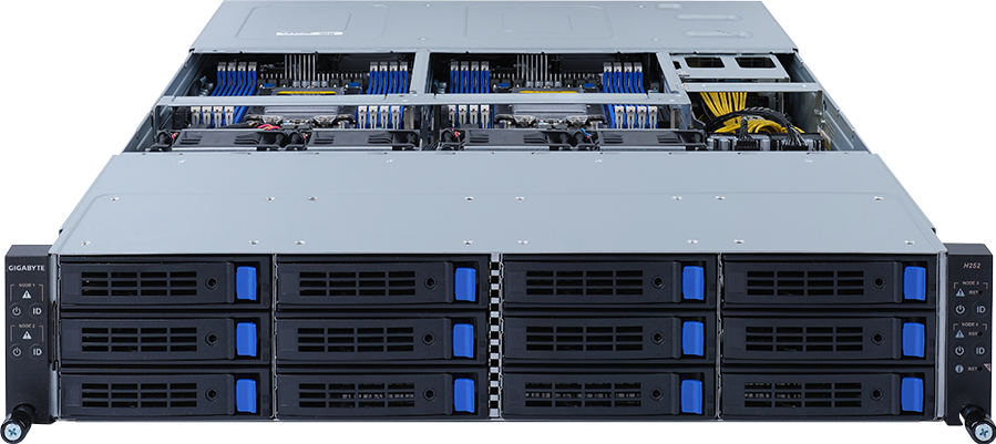 HCI Server - 3rd Gen Intel® Xeon® Scalable - 2U 4-Node UP 12-Bay SATA/SAS - H252-3C0