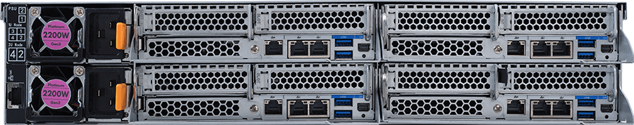 High Density Server - AMD EPYC™ 7002/7001 - 2U 4 Node DP 8-Bay Gen4 NVMe/SATA - H262-Z6B