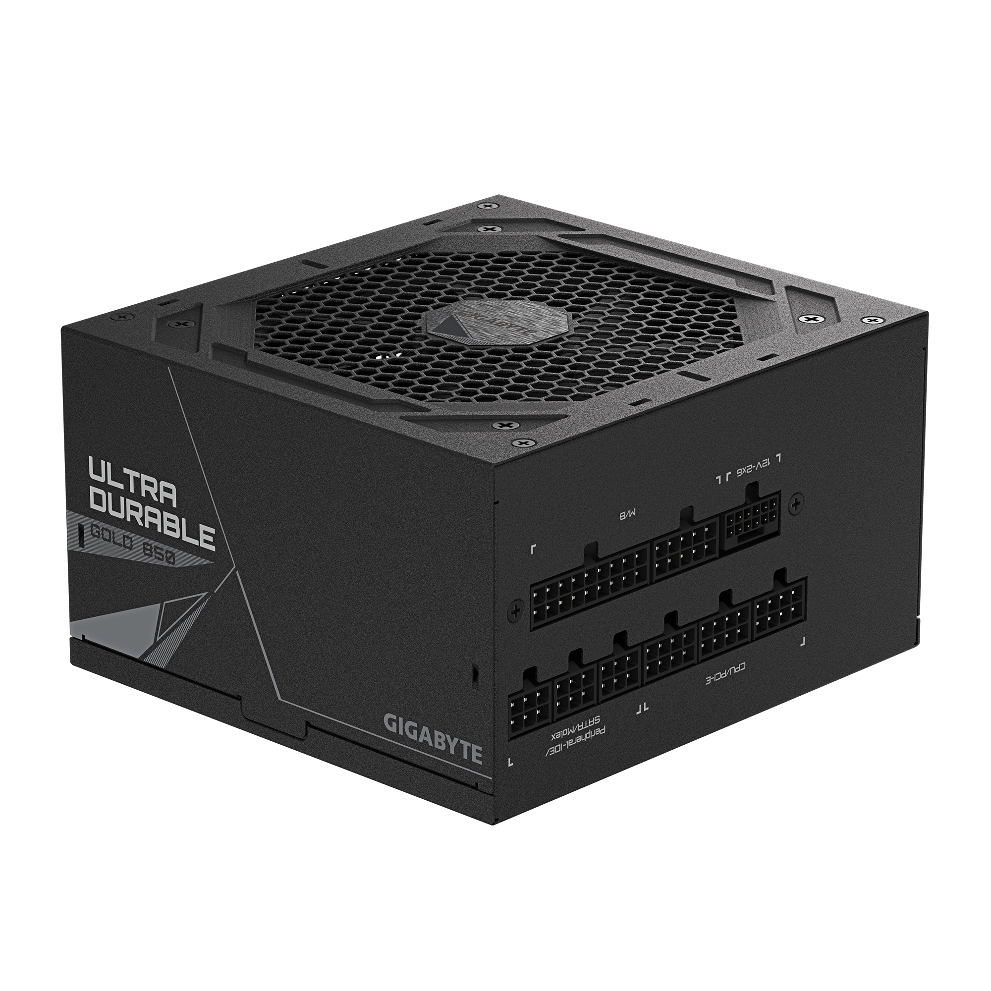 Gigabyte UD850GM PG5 V2 Siyah üç çeyrek ürün görünümü
