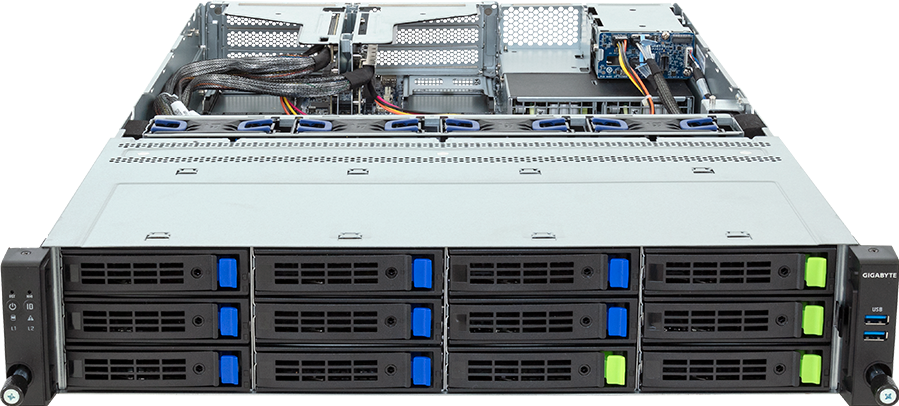 Rack Server - AMD EPYC™ 9004 - 2U UP 12+2-Bay Gen5 NVMe/SATA/SAS-4 Platinum - R263-Z37-AAC1