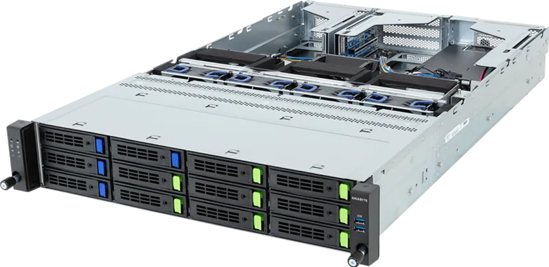 Gigabyte R263-Z35-AAL1 Rack Server - AMD EPYC™ 9005/9004 - 2U UP 3 x PCIe Gen5 GPUs Titanium - 2