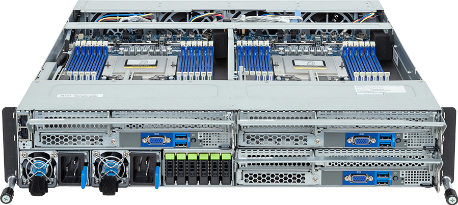 High Density Server - AMD EPYC™ 9004 - 2U 3-Node UP 6-Bay E1.S Gen4 NVMe - H223-Z10-AAP1