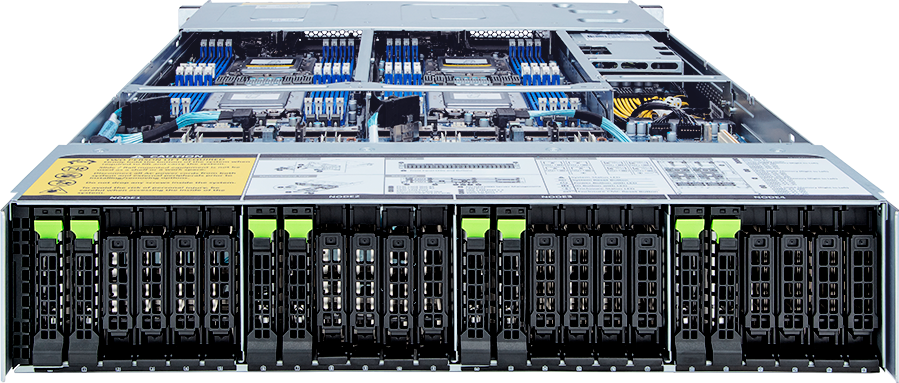 High Density Server - AMD EPYC™ 7003/7002 - 2U 4-Node DP 8-Bay Gen4 NVMe/SATA Immersion 3000W - H262-Z6B-ICP1