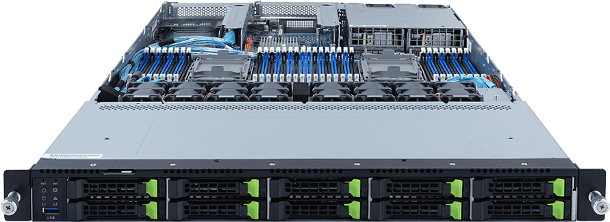 Rack Server - 3rd Gen Intel® Xeon® Scalable - 1U DP 10-Bay Gen4 NVMe/SATA/SAS - R182-NA0