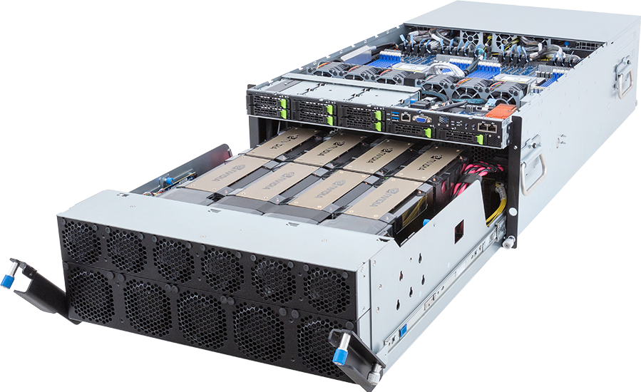 HPC/AI Server - AMD EPYC™ 9004 - 5U DP NVIDIA HGX™ H100 8-GPU 8-Root Port - G593-ZD1-AAX1