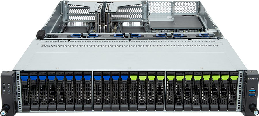 Rack Server - AMD EPYC™ 9004 - 2U UP 24-Bay Gen4 NVMe/SATA/SAS (12 x NVMe) Titanium - R263-Z32-AAV1