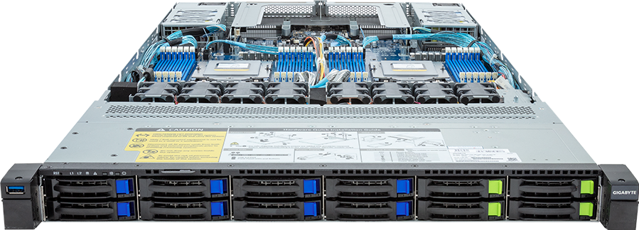 Rack Server - AMD EPYC™ 9004 - 1U DP 12-Bay Gen4 NVMe/SATA/SAS (4 x NVMe) Titanium - R183-Z92-AAV2