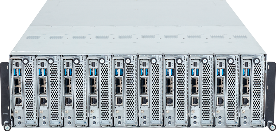 Blade Server - AMD EPYC™ 4005 & Ryzen™ 9000 - 3U 10-Node UP 20-Bay Gen5 NVMe/SATA - B343-C40-AAJ3