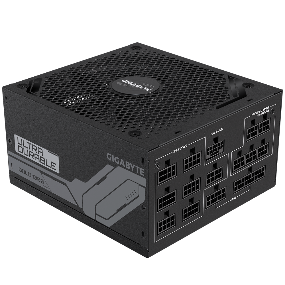 Gigabyte UD1300GM PG5 Siyah üç çeyrek ürün görünümü