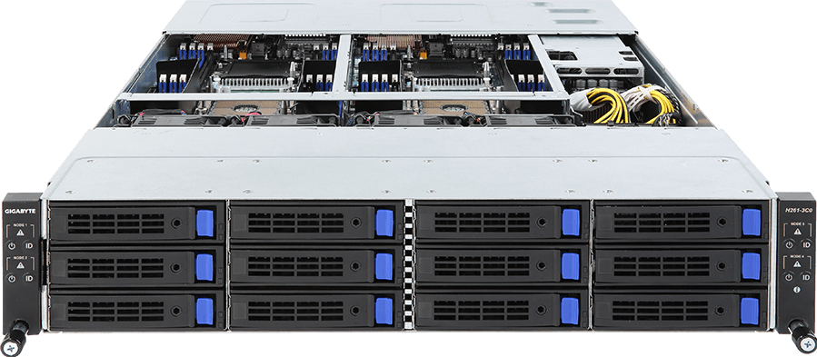 High Density Server - 2nd/1st Gen Intel® Xeon® Scalable - 2U 4-Node DP 12-Bay SATA/SAS - H261-H60