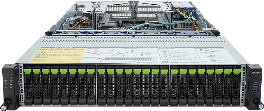 Rack Server - 5th/4th Gen Intel® Xeon® Scalable - 2U DP 24+2-Bay Gen5 NVMe/SATA/SAS-4 Titanium - R283-S98-AAJ1