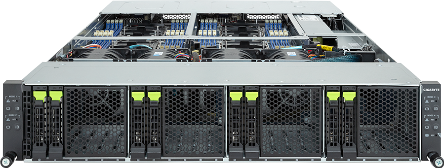 High Density Server - 5th/4th Gen Intel® Xeon® Scalable - 2U 4-Node DP 8-Bay Gen5 NVMe/SATA/SAS-4 3000W - H263-S67-AAW1