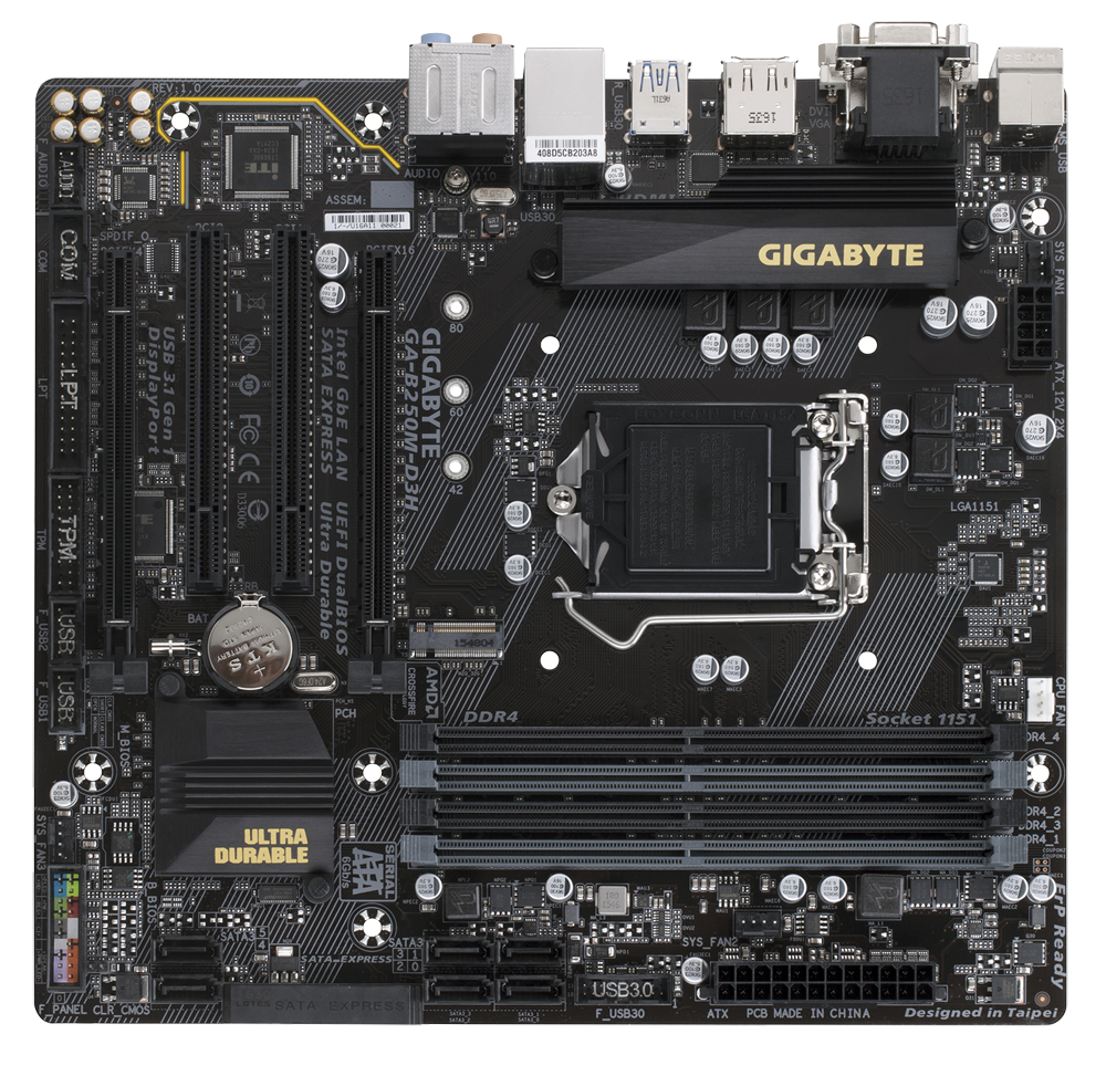 GIGABYTE　GA-B250M-D3H　LGA1151 GA-B250M-D3H (rev. 1.0) 主な特徴 | マザーボード - GIGABYTE Japan