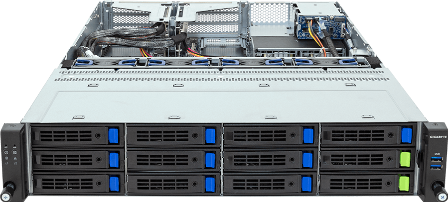 Rack Server - AMD EPYC™ 9005/9004 - 2U UP 12+2-Bay Gen5 NVMe/SATA/SAS-4 Titanium - R263-Z37-AAH2