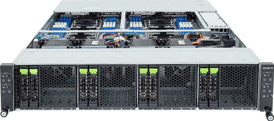 High Density Server - Intel® Xeon® 6 Processors - 2U 4-Node DP 8-Bay Gen5 NVMe/SATA/SAS-4 - H274-S61-AAW1