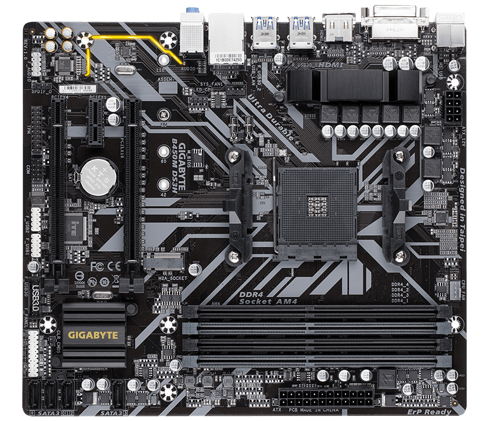 B450M DS3H (Rev. 1.x) Key features Motherboard GIGABYTE