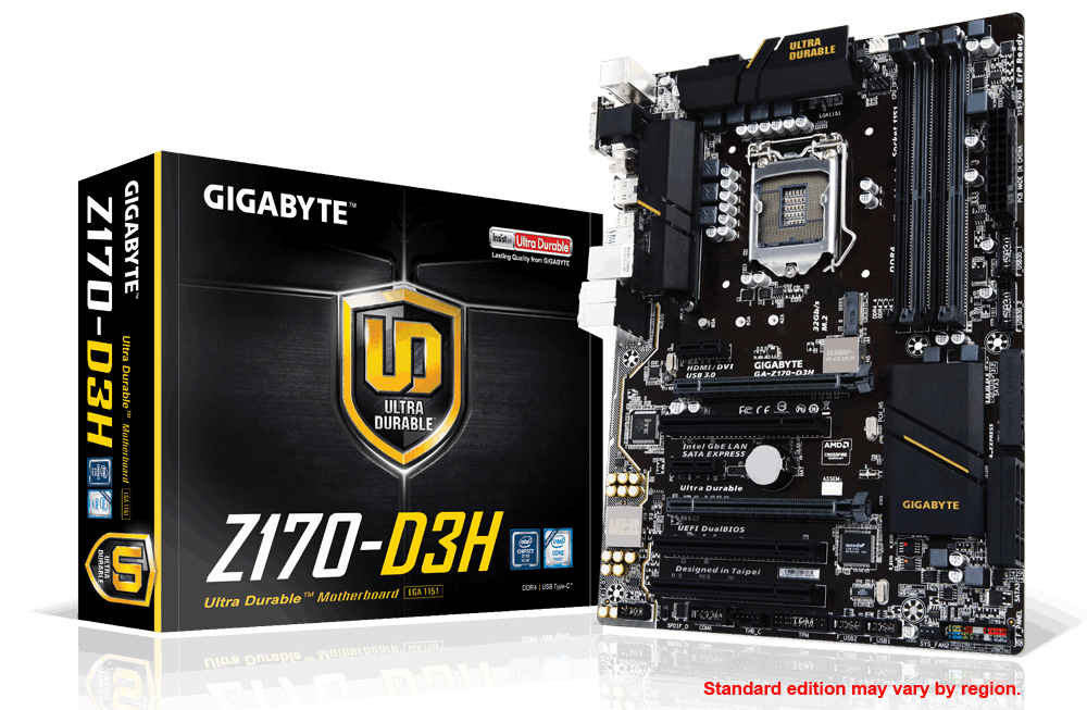 GA-Z170-D3H (Rev. 1.0) - Kluczowe cechy | Płyty główne GIGABYTE