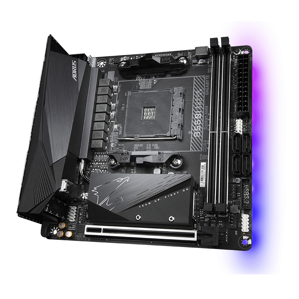 GIGABYTE B550I AORUS PRO AX 3月購入品 B550I AORUS PRO AX (Rev. 1.3) - Kluczowe cechy | Płyty