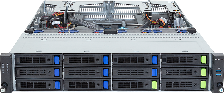 Rack Server - Intel® Xeon® 6 Processors - 2U DP 12-Bay Gen5 NVMe/SATA/SAS-4 (4 x NVMe) - R284-A90-AAL2