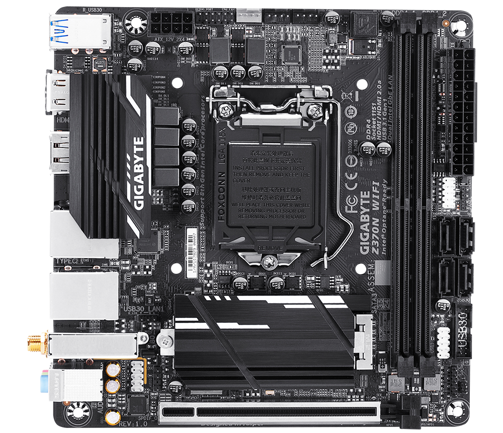 マザーボード GIGABYTE Z370N WIFI i5 9400f DDR4 32GB Z370N WIFI (Rev. 1.0) - Kluczowe cechy | Płyty główne GIGABYTE