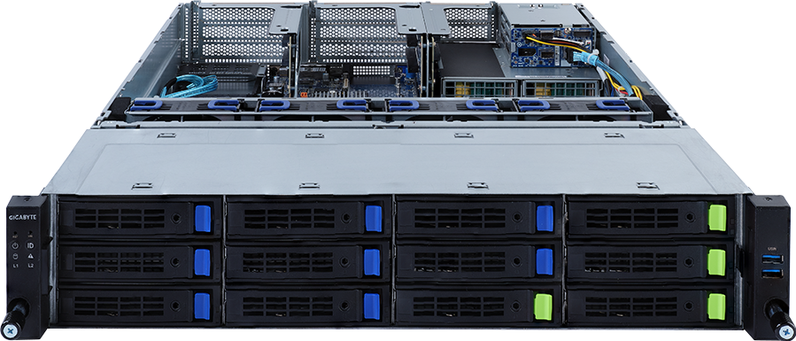 Rack Server - 3rd Gen Intel® Xeon® Scalable - 2U DP 12+2-Bay Gen4 NVMe/SATA/SAS - R282-3C1