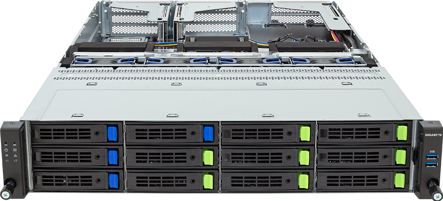 Rack Server - AMD EPYC™ 9004 - 2U UP 3 x PCIe Gen5 GPUs Titanium - R263-Z35-AAL1