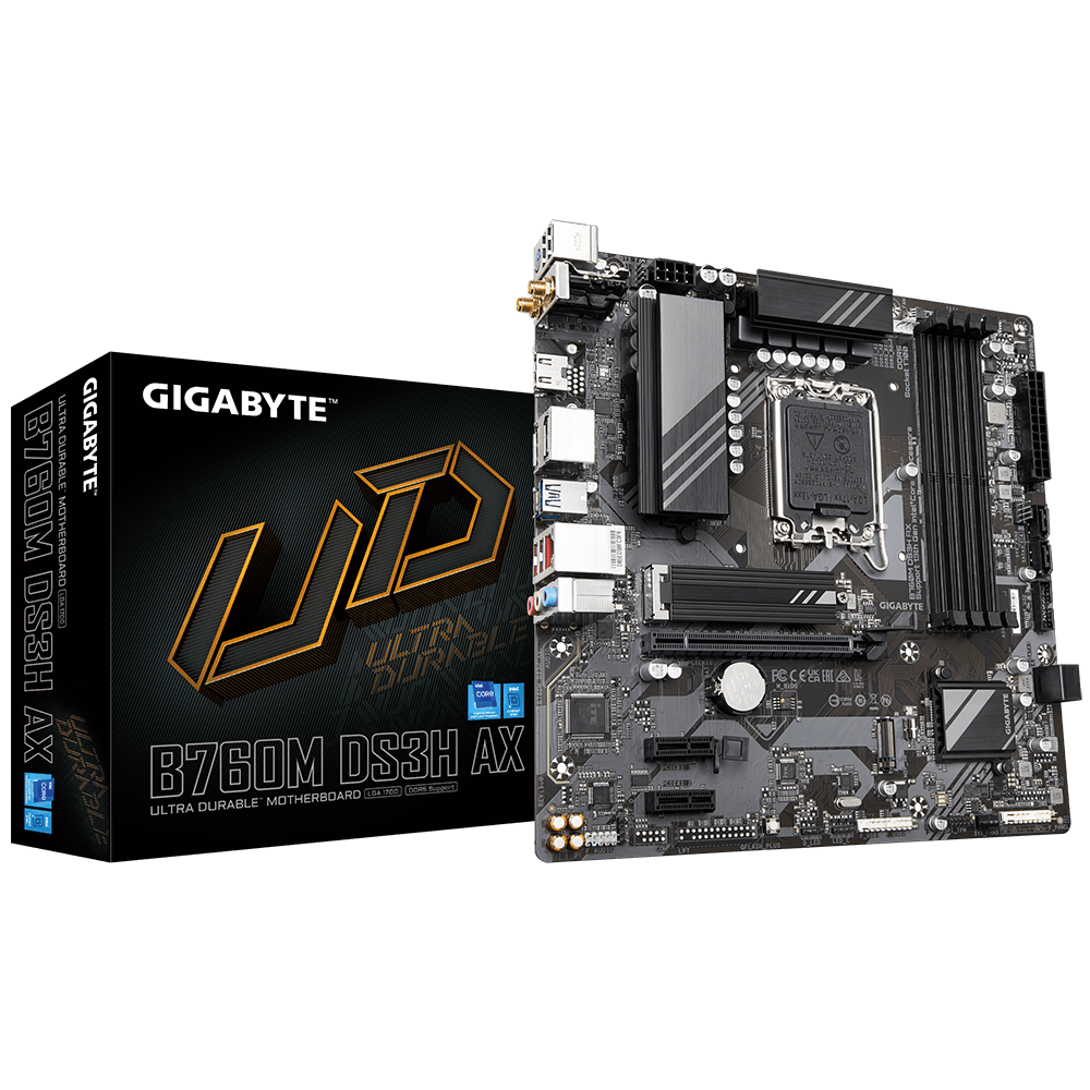 GIGABYTE B760M DS3H AX DDR4 マザーボード B760M DS3H AX (Rev. 1.x) - Kluczowe cechy | Płyty główne
