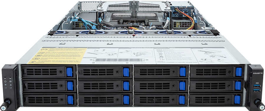 Rack Server - AMD EPYC™ 9004 - 2U DP 12+2-Bay SATA/SAS Titanium - R283-Z90-AAV3