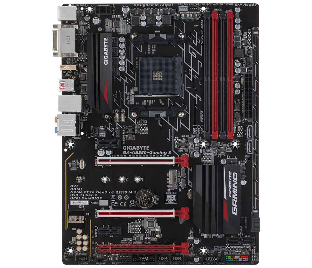 GA-AB350Gaming3マザーボードAMD CPU Ryzen7 1700 GA-AB350-Gaming 3 (Rev. 1.x) - Kluczowe cechy | Płyty główne