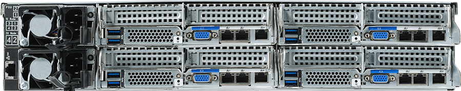 HCI Server - AMD EPYC™ 7002/7001 - 2U 4-Node UP 24-Bay NVMe/SATA/SAS - H252-Z10
