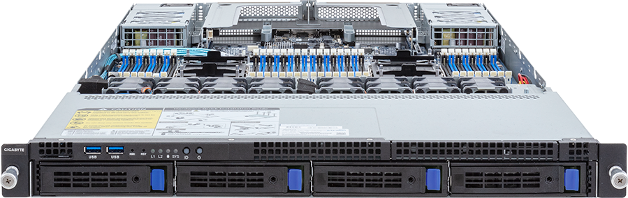 Rack Server - 5th/4th Gen Intel® Xeon® Scalable - 1U DP 4-Bay SATA/SAS 850W Titanium - R183-S93-AAG1
