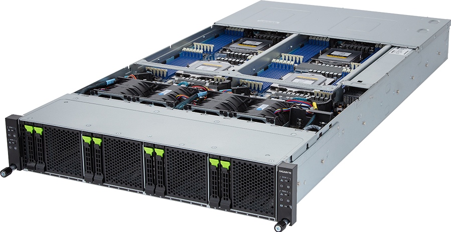 High Density Server - AMD EPYC™ 9004 - 2U 4-Node DP 8-Bay Gen4 NVMe/SATA/SAS 2600W - H273-Z82-AAN1