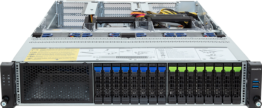 Rack Server - AMD EPYC™ 9004 - 2U DP 4 x PCIe Gen5 GPUs - R283-ZF1-AAL1