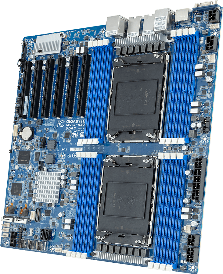 Motherboard - 5th/4th Gen Intel® Xeon® Scalable - E-ATX DP 10Gb/s Broadcom Ethernet Controller - MS73-HB2