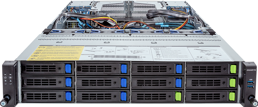 Rack Server - AMD EPYC™ 9004 - 2U DP 12+4-Bay Gen4 NVMe/SATA/SAS (4 x NVMe) Platinum - R283-Z90-AAD2