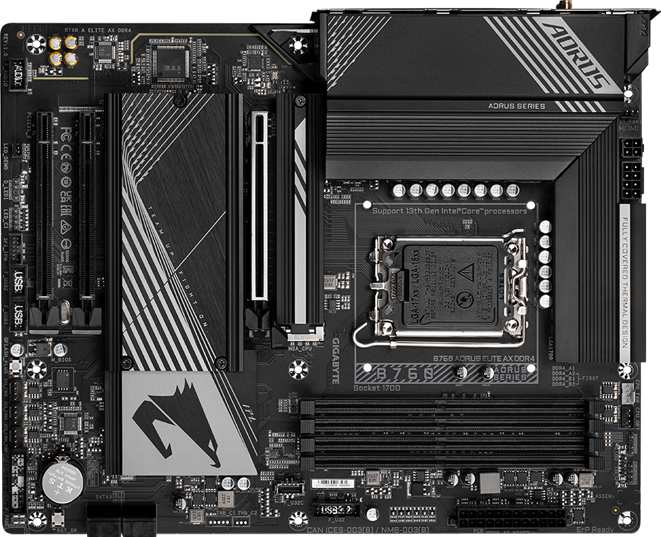 マザーボード GIGABYTE B760M AORUS ELITE WIFI6E DDR4 B760M AORUS ELITE (Rev. 1.x) - GIGABYTE Global