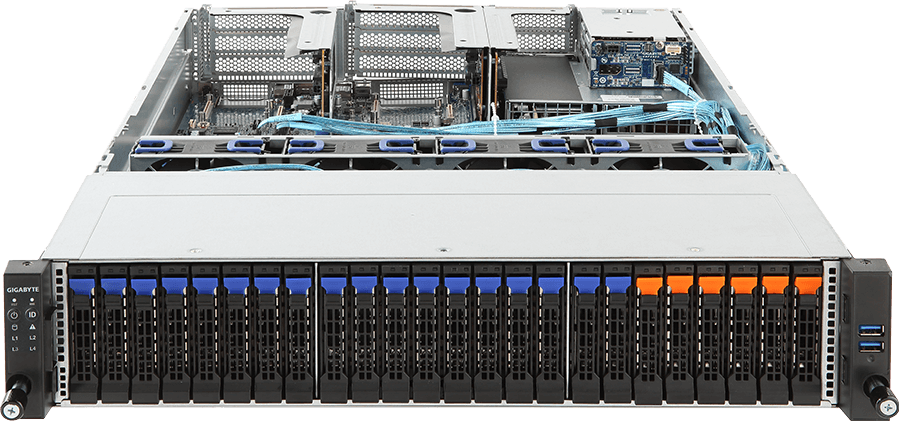Rack Server - AMD EPYC™ 7002/7001 - 2U DP 24+2-Bay Gen3 NVMe/SATA/SAS - R281-Z91