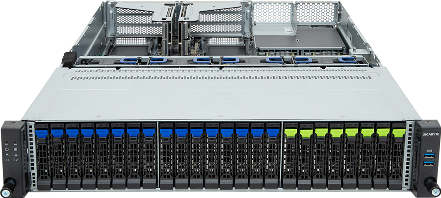 Rack Server - AMD EPYC™ 9004 - 2U UP 24-Bay Gen4 NVMe/SATA/SAS (8 x NVMe) Titanium - R263-Z32-AAH1