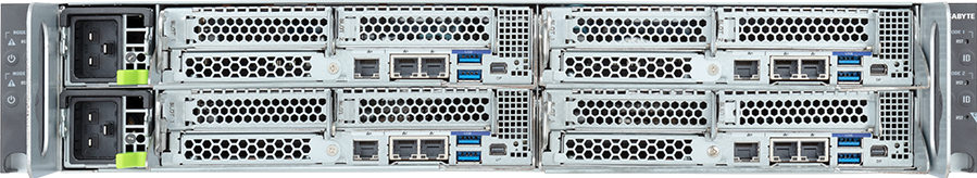 High Density Server - AMD EPYC™ 9005/9004 - 2U 4-Node DP 8-Bay Gen4 NVMe/SATA/SAS Immersion - H273-Z82-IAW1
