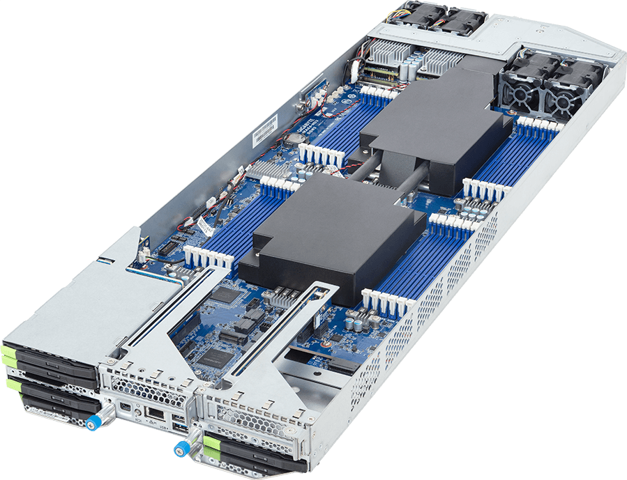 ORV3 Server - Intel® Xeon® 6900E+/6900-Series Processors - 1OU 2-Node DP 8-Bay E3.S Gen5 NVMe DLC - TO16-A82-LA01
