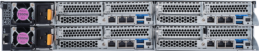 High Density Arm Server - Ampere® Altra® Max - 2U 4-Node 8-Bay SATA - H262-P61