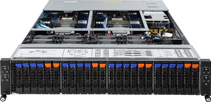 High Density Server - AMD EPYC™ 7002/7001 - 2U 4-Node DP 24-Bay Gen3 NVMe/SATA/SAS - H261-Z61