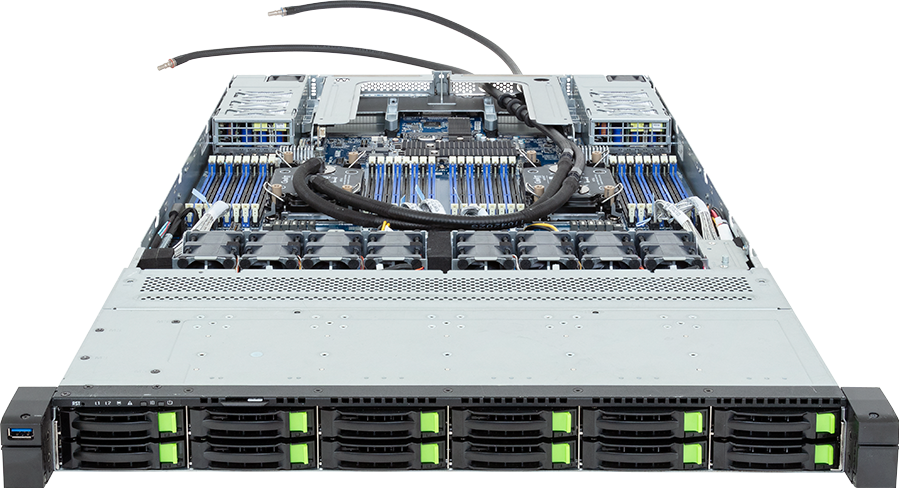 Rack Server - Intel® Xeon® 6 Processors - 1U DP 12-Bay Gen5 NVMe/SATA/SAS-4 DLC - R184-S92-LAV1