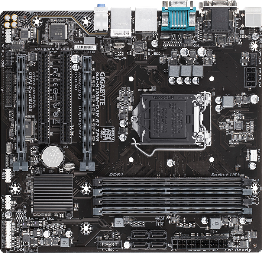 Motherboard - GA-H110M-D3H R2 TPM